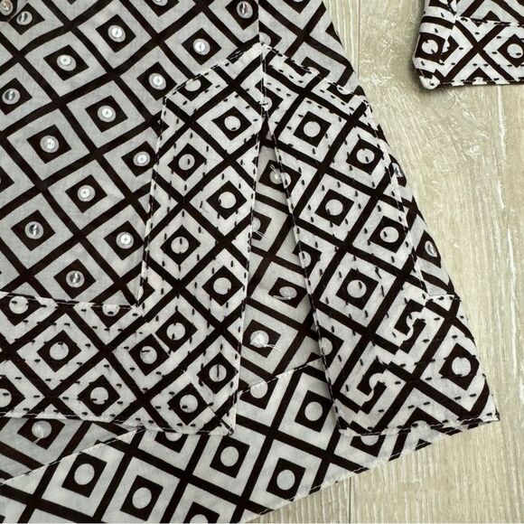 Tory Burch Stephanie Sequin Embellished Tunic Cotton Top Size 2 - Picture 5 of 10